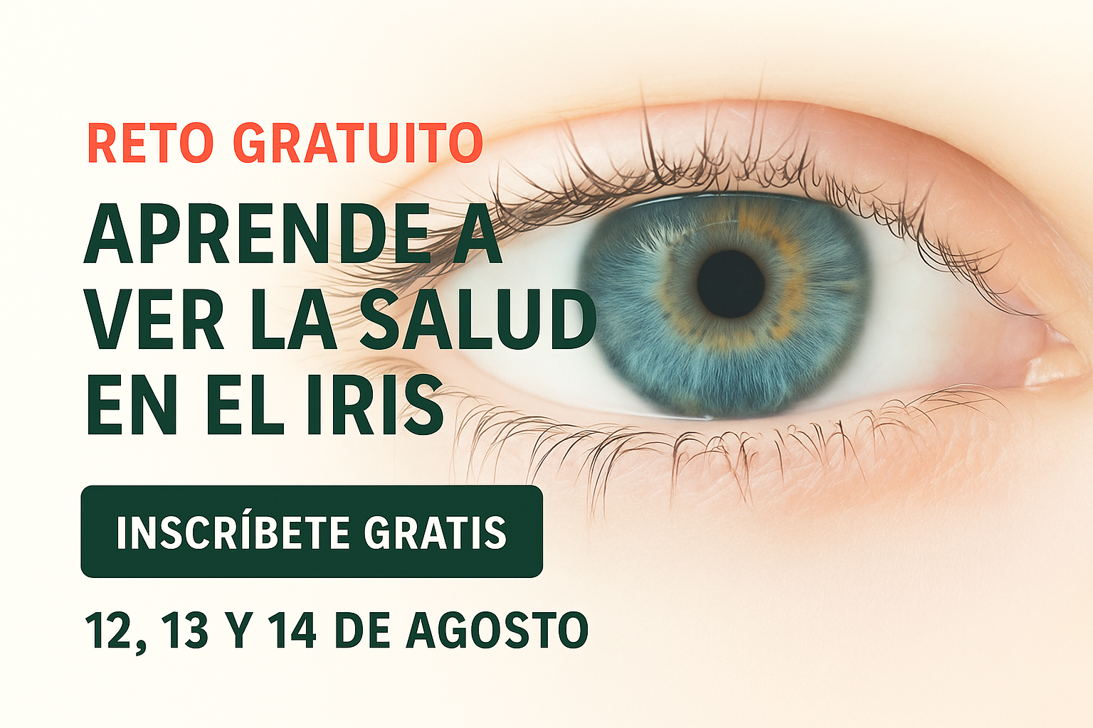 Iris claro con mapa de iridología, destacando zonas que reflejan la salud y bienestar del cuerpo.